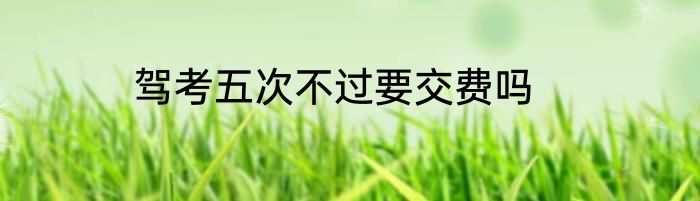 驾考五次不过要交费吗