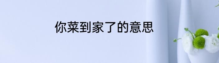 你菜到家了的意思