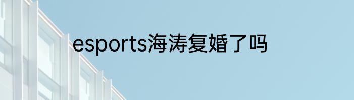 esports海涛复婚了吗