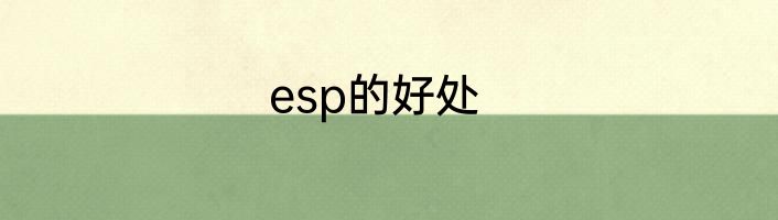 esp的好处