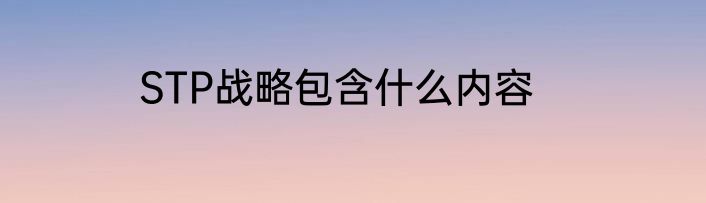 STP战略包含什么内容