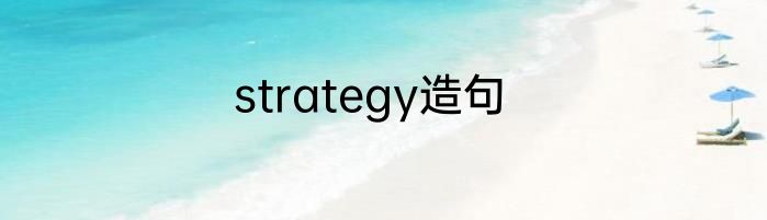 strategy造句