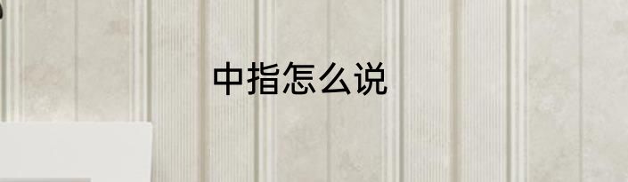 中指怎么说