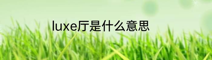 luxe厅是什么意思