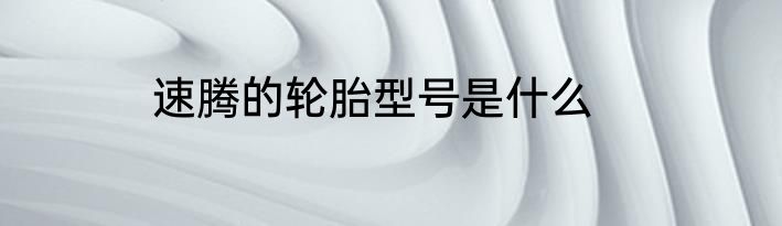 速腾的轮胎型号是什么