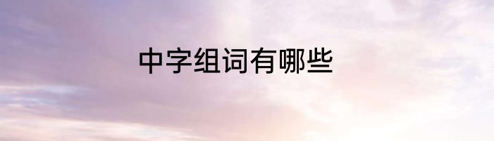中字组词有哪些