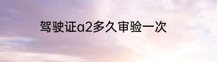 驾驶证a2多久审验一次