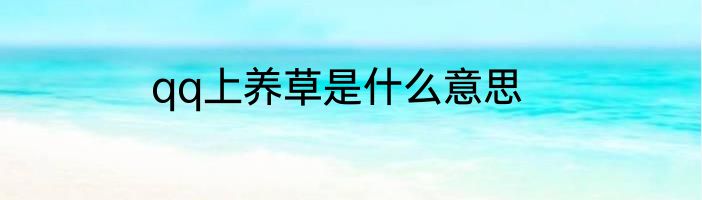 qq上养草是什么意思