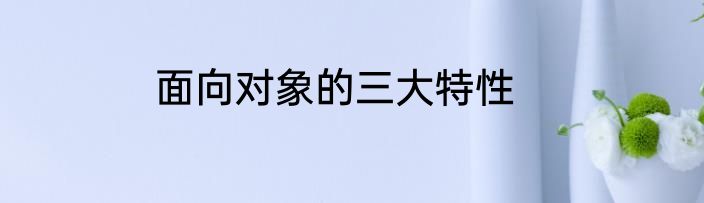 面向对象的三大特性