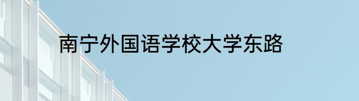 南宁外国语学校大学东路