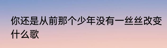 你还是从前那个少年没有一丝丝改变什么歌