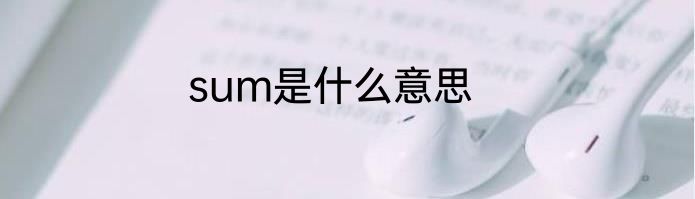 sum是什么意思