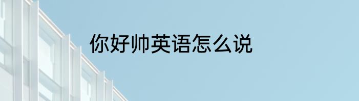 你好帅英语怎么说