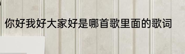 你好我好大家好是哪首歌里面的歌词