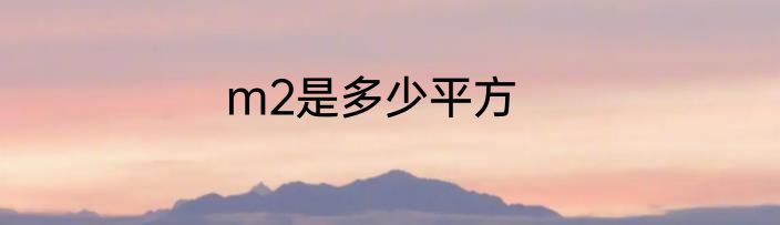 m2是多少平方