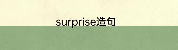 surprise造句