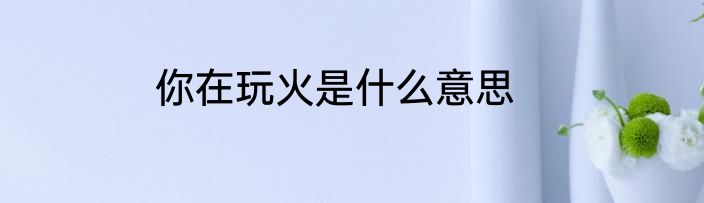 你在玩火是什么意思
