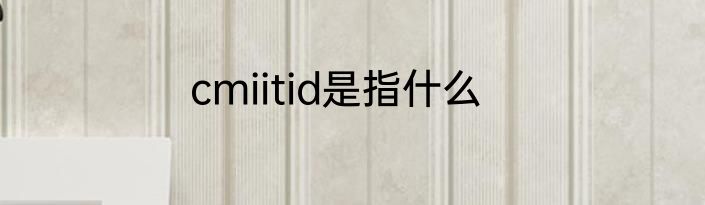 cmiitid是指什么
