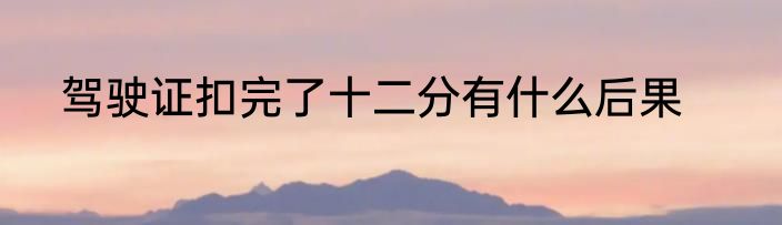 驾驶证扣完了十二分有什么后果