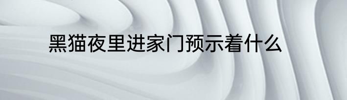 黑猫夜里进家门预示着什么