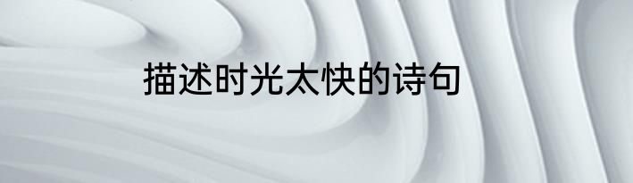 描述时光太快的诗句