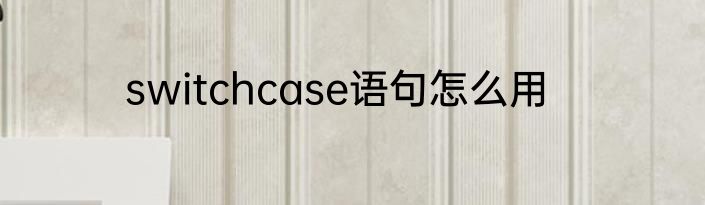 switchcase语句怎么用