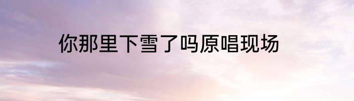 你那里下雪了吗原唱现场