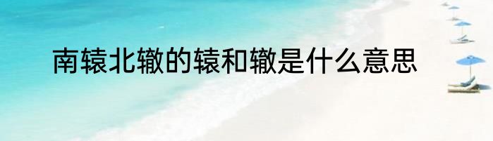 南辕北辙的辕和辙是什么意思