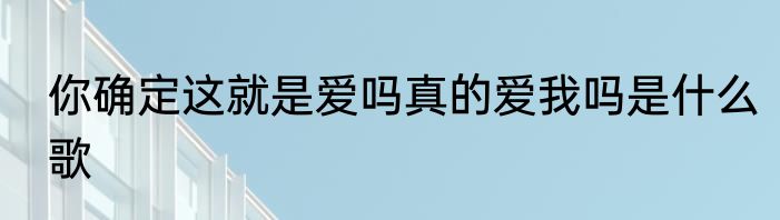 你确定这就是爱吗真的爱我吗是什么歌