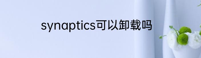 synaptics可以卸载吗