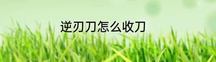 逆刃刀怎么收刀