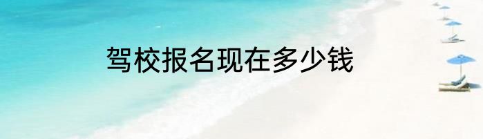 驾校报名现在多少钱