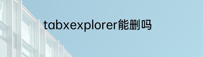 tabxexplorer能删吗