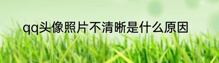 qq头像照片不清晰是什么原因
