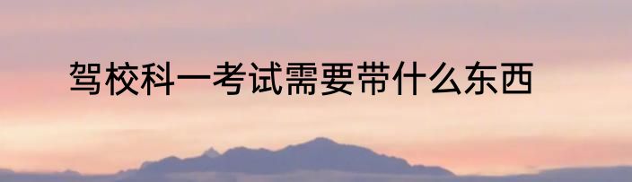 驾校科一考试需要带什么东西