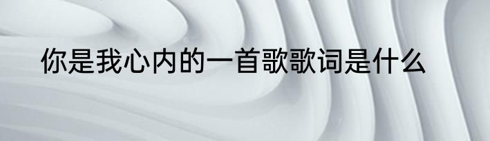 你是我心内的一首歌歌词是什么
