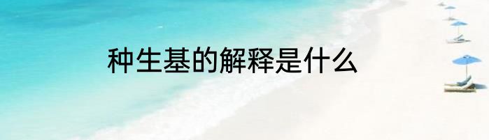 种生基的解释是什么