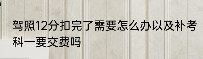 驾照12分扣完了需要怎么办以及补考科一要交费吗