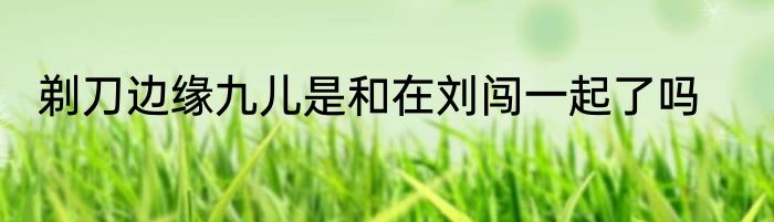 剃刀边缘九儿是和在刘闯一起了吗