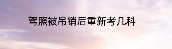 驾照被吊销后重新考几科