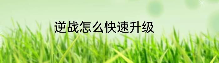 逆战怎么快速升级