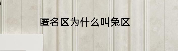 匿名区为什么叫兔区