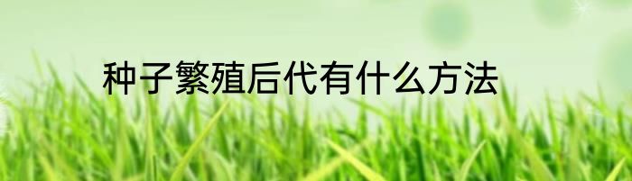 种子繁殖后代有什么方法