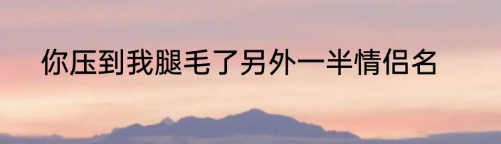 你压到我腿毛了另外一半情侣名