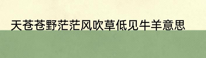 天苍苍野茫茫风吹草低见牛羊意思