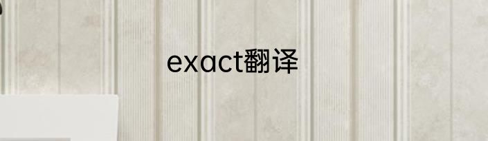exact翻译