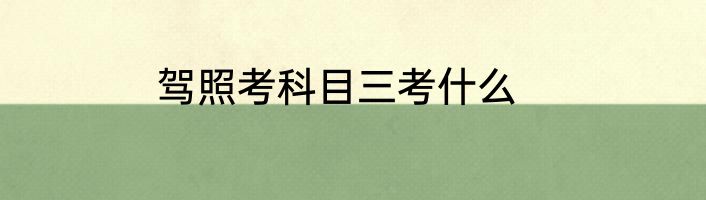 驾照考科目三考什么