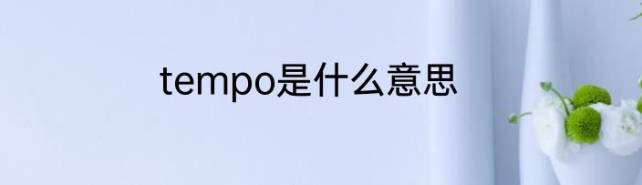 tempo是什么意思