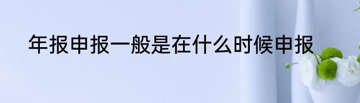 年报申报一般是在什么时候申报