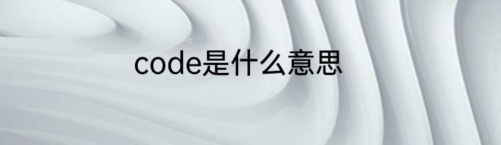 code是什么意思